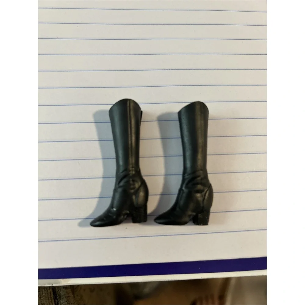 Mattel Barbie Doll Shoes BLACK TALL SKINNY‎ BOOTS Fashionistas Fashion Fever